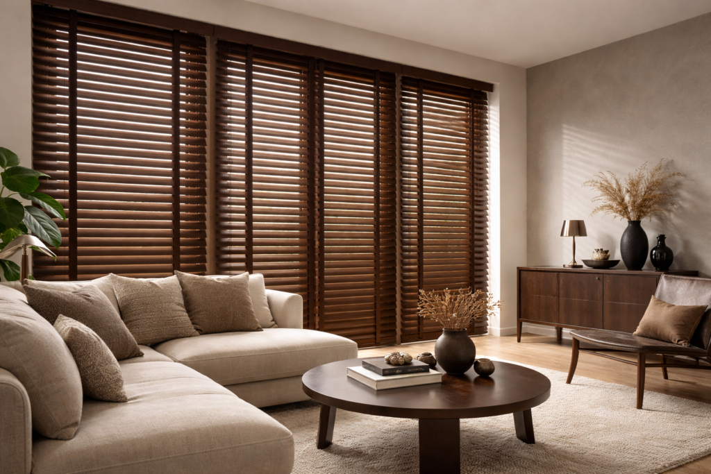 Venecianas de cuero: exclusividad y materiales premium Nuestras venecianas de cuero se fabrican con pieles de la más alta calidad, disponibles en distintos tintados para adaptarse a cada estilo. Se trata de un producto altamente exclusivo, pensado para proyectos de interiorismo que buscan un acabado diferencial. venecianas_cuero_madrid